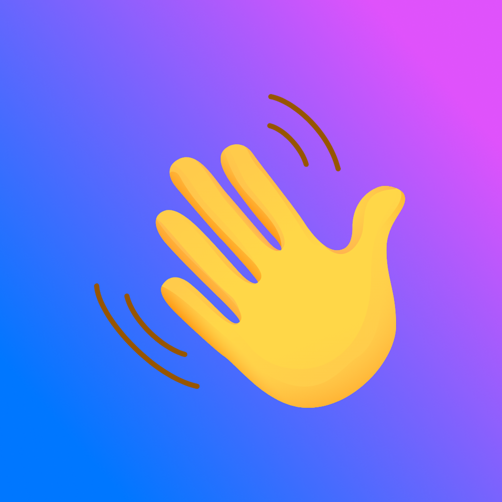 A wavy hand emoji caption